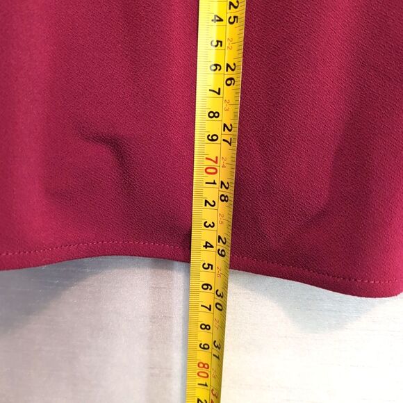 Lauren Ralph Lauren Blouse Women's Size XL Red Flowy Flare Long Sleeve Elegant - Picture 9 of 16